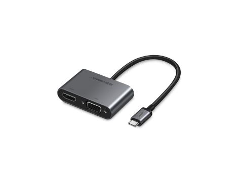 Adapter Ugreen CM162 50505 USB-C - HDMI / VGA / USB-A 3.0 / USB-C PD - szary
