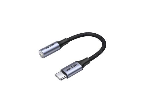 Adapter Ugreen AV161 do słuchawek mini jack 3,5 mm (żeński) / USB-C (męski) 10 cm - szary
