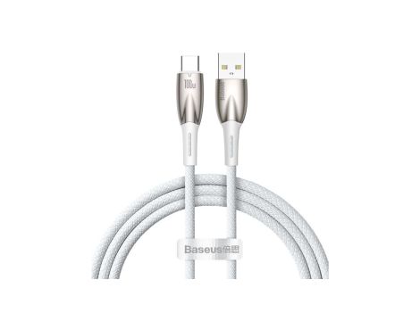 Baseus Glimmer Series kabel do szybkiego ładowania USB-A - USB-C 100W 480Mb/s 1m biały