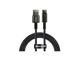 Baseus Tungsten Gold kabel USB-A - USB-C 480Mb/s 100W 1m czarny (CAWJ000001)