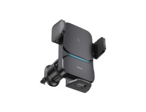 Baseus Wisdom ładowarka indukcyjna uchwyt samochodowy do telefonu na kratkę czarny (CGZX000001)