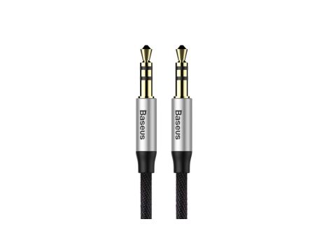 Baseus Yiven M30 kabel audio stereo AUX 3,5 mm męski mini jack 1,5m srebrno-czarny (CAM30-CS1)