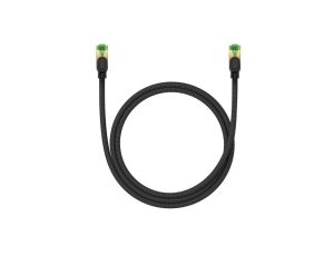 Baseus szybki kabel sieciowy RJ45 cat. 8 40Gbps 1m pleciony czarny