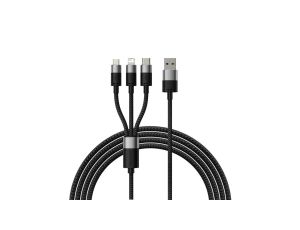 Kabel 3w1 USB - micro USB / Lightning / USB C 3.5A 1.2m Baseus StarSpeed - czarny
