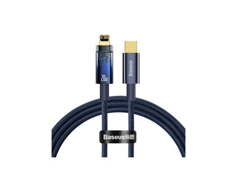 Kabel Baseus CATS000003 Lightning - USB-C 20W 480Mb/s 1m - niebieski