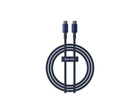 Kabel Baseus Tungsten Gold USB-C / USB-C 100W 1m - granatowy