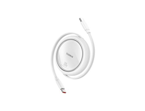 Kabel wysuwany Baseus Free2Draw Mini USB-C - USB-C 100W 1m - biały