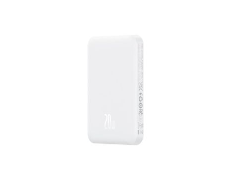 Mini powerbank Baseus 5000mAh 20W + kabel USB-C (20V/3A) - biały
