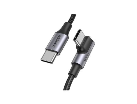 Kabel Ugreen US334 70643 USB-C (kątowy) / USB-C (prosty) 100W PD 1m - czarny