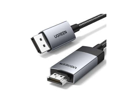 Kabel Ugreen DP119 15774 DisplayPort / HDMI 4K 60Hz 2m - szary