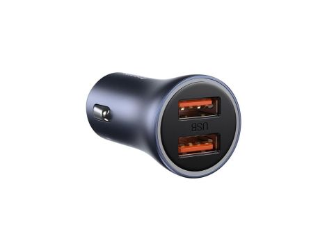 Ładowarka samochodowa Baseus Golden Contactor Pro 2x USB-A 40W QC SCP FCP AFC - szara