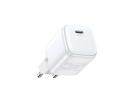 Ładowarka Ugreen Nexode mini CD318 15324 sieciowa GaN 20W USB-C PD 3.0 / QC 4.0 - biała