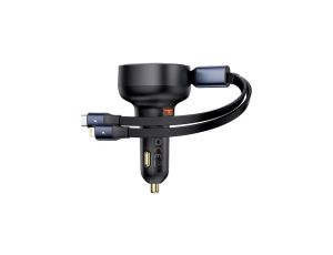 Ładowarka samochodowa Baseus Enjoyment USB-A z kablem USB-C / Lightning 60W - czarny
