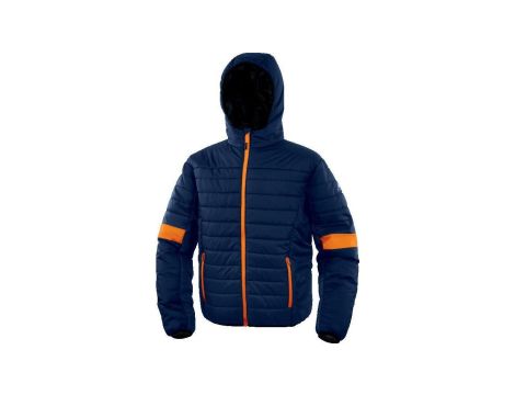 Kurtka puchowa pikowana z poliamidu Ripstop, kolor Granatowo-Pomarańczowy, rozmiar: XL, BLOOMBMXG