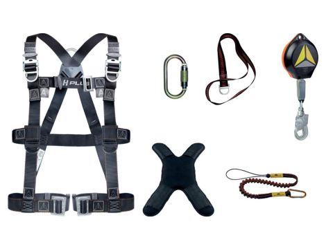 Szelki z 3 punktami zaczepowymi do asekuracji, kompletny zestaw, kolor Czarny, rozmiar: XL/XXL, ELARA340HV2XX