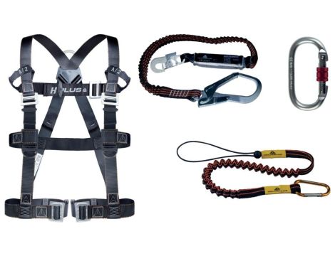 Szelki z 2 punktami zaczepowymi, amortyzatorem i uchwytem na narzędzia, kolor Czarny, rozmiar: XL/XXL, ELARA390HV2XX