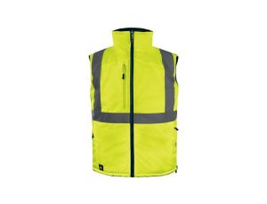 Kamizelka ocieplana, ostrzegawcza, dwustronna z poliestru Oxford, kl.2, kolor Żółty Fluo-Granatowy, rozmiar: 5XL, FIDJ3HVJA5X