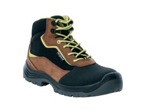 Trzewiki ze skóry cielęcej i weluru skórzanego, podnosek i wkładka kompozytowe, kolor Brązowy, rozmiar: 41, JAYAS3SMA41