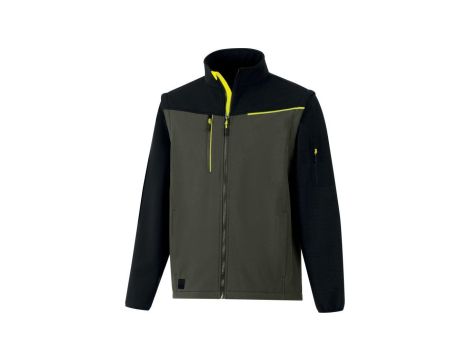 Softshell 2 w 1, 2 warstwy laminowane, kolor Khaki-czarny, rozmiar: XXL, SOCCIKAXX