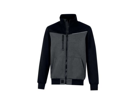 Bluza Sweat zapinana na zamek - Molton poliester bawełna z recyklingu, kolor Ciemnoszary-czarny, rozmiar: XXL, SWABIGRXX