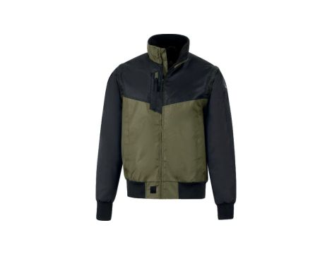 Wiatrówka 2 w 1 z poliestru Oxford powlekanego PU, odpinane rękawy, podszewka z polaru, Khaki-czarny, rozmiar: XXL, RENO2KAXX