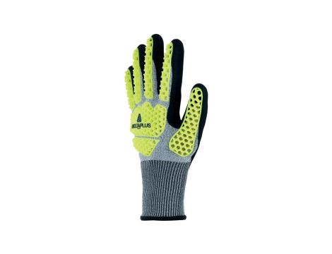 Rękawice dziane powlekane - powłoka - pianka nitrylowa - ścieg: 13, kolor Żółto-szaro-czarny, rozmiar: 10, VV909JA10