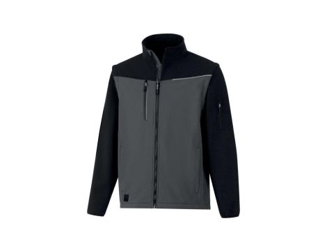 Softshell 2 w 1, 2 warstwy laminowane, kolor Szaro-czarny, rozmiar: L, SOCCIGRGT