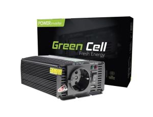PRZETWORNICA NAPIĘCIA Green Cell 24V / 230V 300W/600W MODYFIKOWANA SINUSOIDA