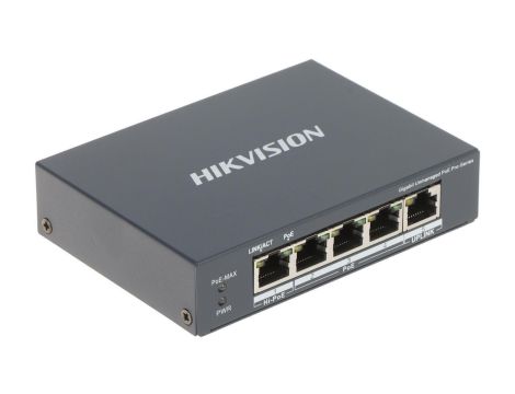 Switch PoE 4-portowy 1Gbps (niezarządzalny) DS-3E0505HP-E