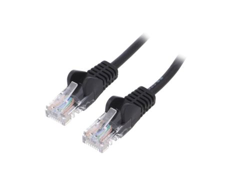 U/UTP5-CCA-300BK Patch cord U/UTP 5e linka CCA PVC czarny 30m 27AWG
