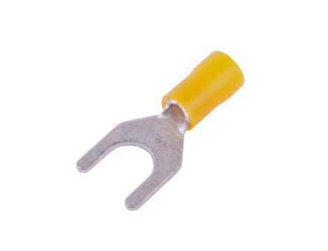 Końcówka widełkowa izolowana 6 M8 żółta 100szt SGE KWY8