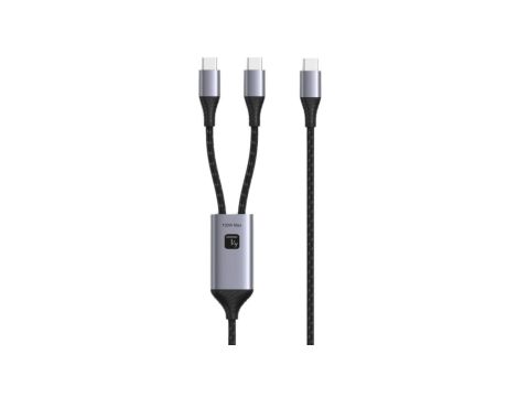 Kabel USB-C 100W PD QC PPS podwójny 2x USB-C do ładowania ICOC MU2C-2C100W /1.5 m/