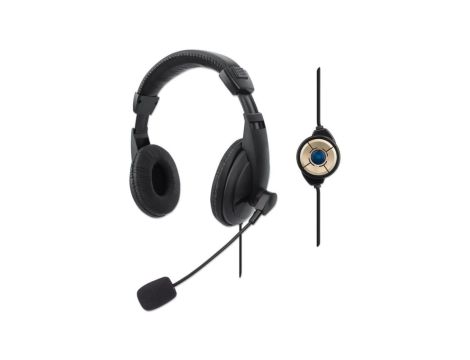 Zamknięte słuchawki USB stereo z mikrofonem, regulacja audio 179843 /1.5 m/