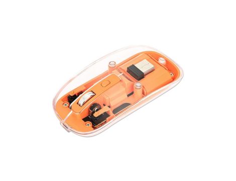 Myszka bezprzewodowa 2.4GHz RF USB 1600dpi przezroczysta 190282