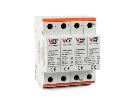 Ogranicznik przepięć Typ T1+T2 25kA 4p ochronnik napięciowy