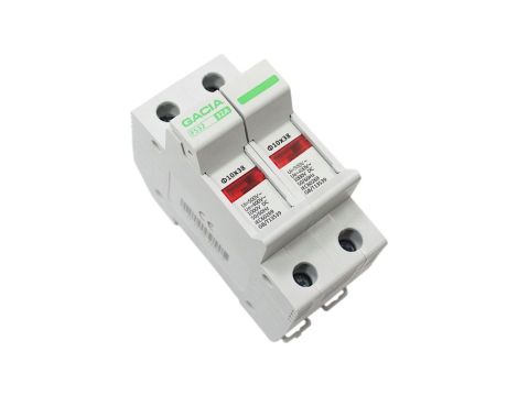 Podstawa bezpiecznikowa 2P z kontrolką rozłącznik DC 10x38 Gacia