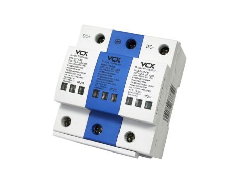 Ogranicznik przepięć fotowoltaiczny DC T1T2 (B+C) 3P 1200V 25kA GDT z iskiernikiem gazowym VCX BLUE