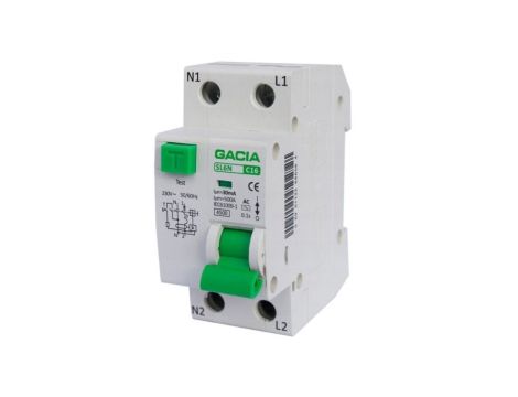 Wyłącznik różnicowoprądowy z członem nadprądowym 1P+N 10A C 30mA, typ AC SL6N1P+NC10A30mAAC