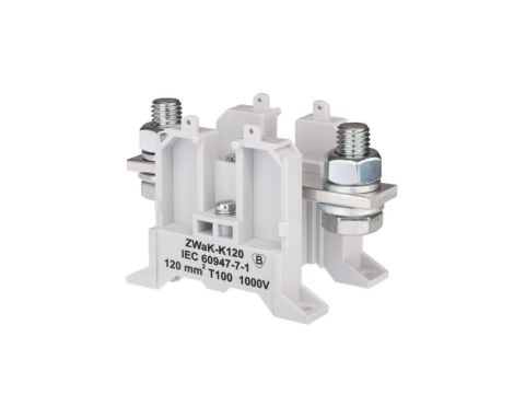 Złączka szynowa 2-przewodowa wielkoprądowa 16-95 mm2 zaciski do żył z końcówką kablową szary ZWaK-K120 A11-1918