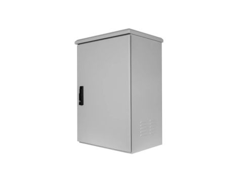 Szafa wisząca RACK 19 18U 430mm zewnętrzna hermetyczna drzwi pełne z zamkiem szara IP55 NEKU
