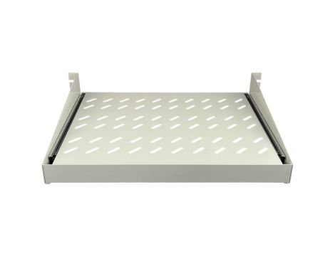 Półka wysuwana 19 2U głęb. 350mm, kolor szary, 4 punkty mocowania