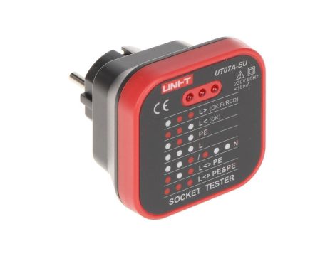 Tester poprawności podłączenia gniazd UT-07A-EU UNI-T