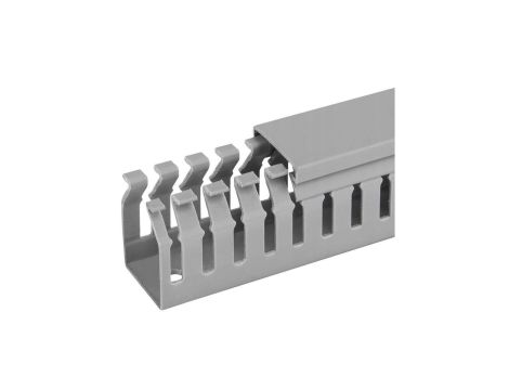 Kanał grzebieniowy 25x40mm szary korytko kablowe z pokrywą NEKU / 2 m /