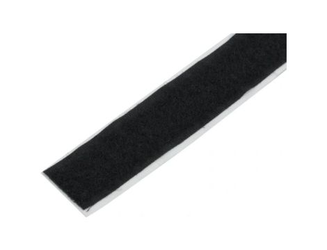 Taśma rzepowa 1-stronna z klejem 20mm czarna - PĘTELKA