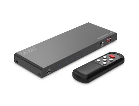 Przełącznik / Switch HDMI 4x1, 8K/60Hz (4:4:4) z HDR, 48 Gbps, HDCP 2.3, Toslink / Stereo, EDID DS-55335