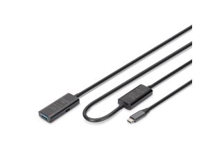 Kabel przedłużający aktywny, USB 3.2 5Gbps, USB-C - USB-A, 10m DA-73111