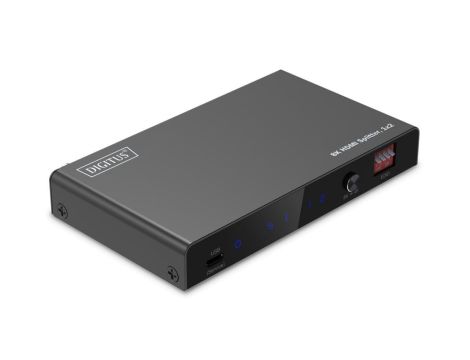 Rozdzielacz / Splitter HDMI 1x2, 8K/60Hz (4:4:4) z HDR, 48 Gbps, HDCP 2.3. Toslink / Stereo, EDID DS-55339