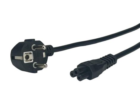 Przewód zasilający CEE7 IEC C5 koniczynka - POSAC-C5-EUL18 czarny 1,8m