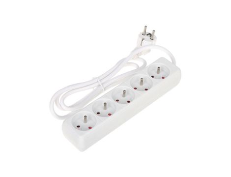 Przedłużacz 5-gniazda PR-1.5M-5G/W 1.3m