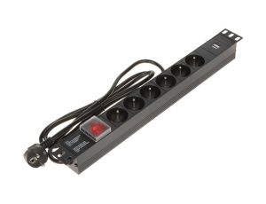 Listwa zasilająca do szaf RACK 19cali PD-6/R-USB